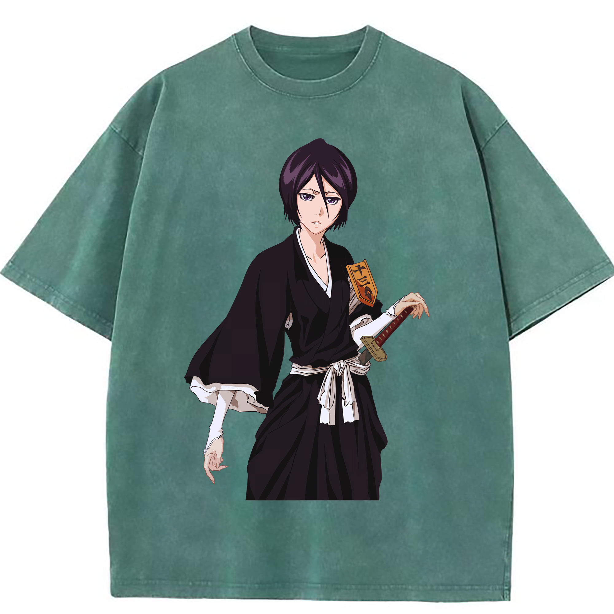 （画像用） ブリーチ 朽木ルキア BLEACH Kuchiki Rukia 綿100% ヴィンテージ風 半袖Tシャツ（フロントプリント）
